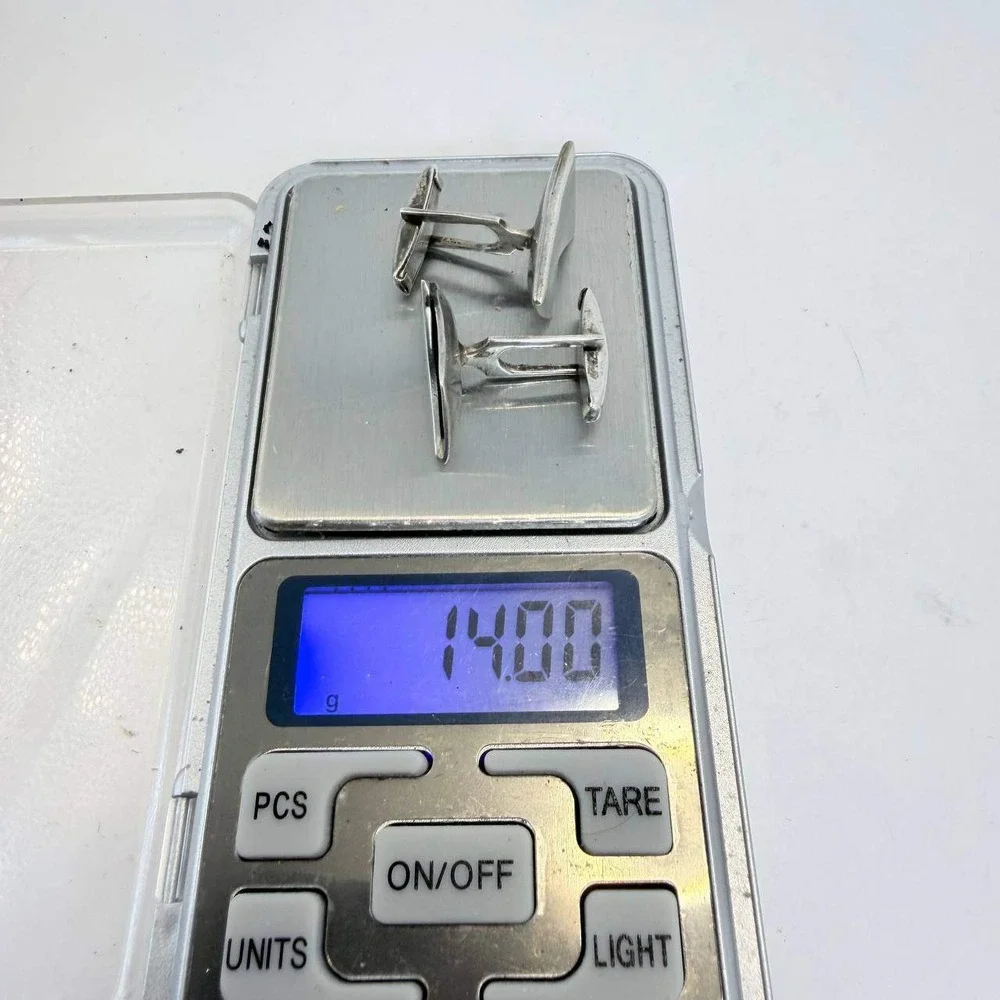 Vintage Mexican Sterling Silver Cufflinks Mid Century Modern Geometric Eagle 36